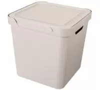 ЯЩИК С КРЫШКОЙ УНИВЕРСАЛЬНЫЙ "LUXE", 286*286*286 мм, 18л, св. бежевый, арт. 433242634 Бежевый - фото