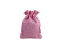 Мешки джутовые розовые 20*30 см, искуственный,  № 5 Розовый - фото