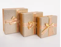 Коробка Роскошный подарок, Розовое Золото, 7*17*8 см, 1 шт Золотой - фото