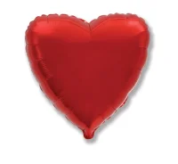 Шар фольгированный(2) (18''/46 см) Сердце, Красный, 1 шт.  - фото