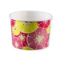 Стаканчик под мороженое 250мл цитрус красный/зеленый 1/50 (16) Разноцветный - фото