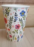 Стакан бум. 250мл  д/гор Полевые цветы D80 5 штук  - фото