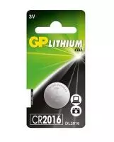 Элемент питания GP CR2016-2CRU1 (10/600) Lithium,CR2016,BL1 блистер 1 шт.  - фото