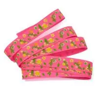 Лента репсовая с рисунком розовая  - фото