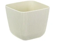 Кашпо ПИКАНТО 150х150мм 1,8л Белый ротанг, арт. М 3209 Белый - фото