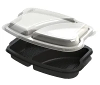 ТЦ50шт Комплект КД-403 (Контейнер КД-403 2-секц дно черн + крышка Р КД-402) (20) Черный - фото