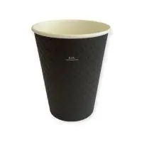 Стакан бумажный д/гор двуслойный 350 мл Waffle Black черн 25шт, арт. ЕМ90-430 Черный - фото