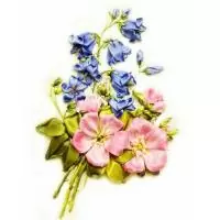 Вышивка лентами 20*30см "Нежность"  - фото