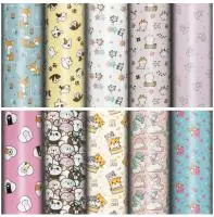 Бумага упаковочная мелованная "Funny Animals" 70x100см, 10 дизайнов ассорти, ЗОЛОТАЯ СКАЗКА, 591917 Микс - фото