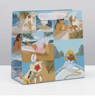 Пакет ламинированный квадратный «Круиз», 22 × 22 × 11 см 7150754 Дарите счастье (360)  - фото