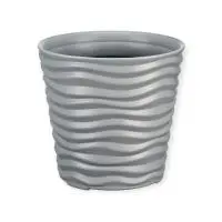 Кашпо ДЮНА  D255мм H 240мм 8,5л  Серый М 3400 (5) Серый - фото