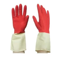 Перчатки Libry, латексные хозяйственные СВЕРХПРОЧНЫЕ БИКОЛОР, белый-красный, M, KHBIC2WR (144) Libry Бело-бордовый - фото