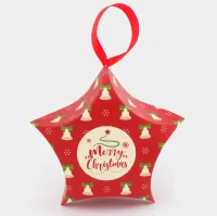 Коробка складная Новогодняя "Звезда колокола" 7 х 5,5 х 2 см, 10612686 Красный - фото