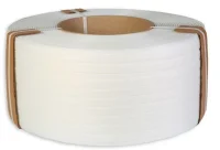 Лента стяжная 19 мм*0,9/1,0*1000 м белая полипропиленовая Белый - фото