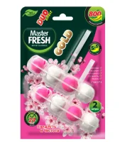 Блок подвесной для унитаза Master FRESH GOLD DUO EFFECT 5в1 САКУРА, 2шт, С0007430  - фото