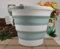 Ведро ФЛЕКС 10л складное Морская волна, арт. М 2413 Морская волна - фото