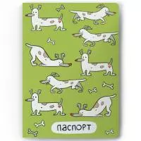 Обложка для паспорта «Пёсики» Зеленый - фото