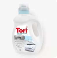 Tori White Гель для стирки 1л (флакон с ручкой), 9шт в коробке, арт. 200163 Зеленый - фото