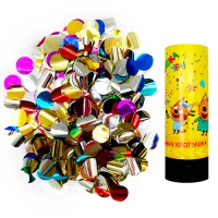 Хлопушка пружинная (4/10 см), Три Кота, Металлизированные круги, Ассорти, 1 шт., арт. 823100  - фото