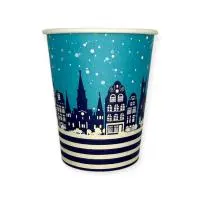 Стакан бумажный 250мл для горячего Зима 5шт  - фото