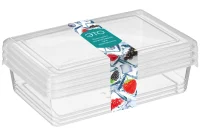 Комплект контейнеров для заморозки "Asti" прямоугольных 0,75л х 3 шт. (бесцветный), арт. 221100801/00 Прозрачный - фото