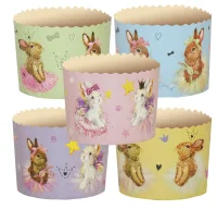 Форма бумажная 200мл ЗАЙЧИКИ d90xh90мм 1/5  - фото