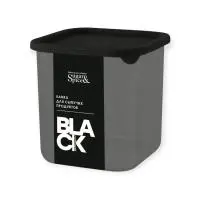 Банка для сыпучих продуктов Sugar&Spice Black квадратная 0,8л, с гибкой крышкой, SE168410621 (15) Черный - фото