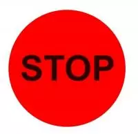 Этикетка Круг d39 (1/100) Знак стоп красная Красный - фото