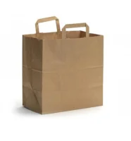 Пакет бум. корич. с плос. ручками 320*200*370 1/25 108-035/108-062/108-070/406-966 (8) Коричневый - фото