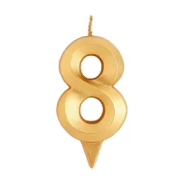 Свеча в торт "Грань", цифра "8", золотой металлик, 7.8 см 5928492 (100)Страна Карнавалия Золотой - фото