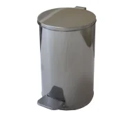 Урна педальная круглая металлическая Титан-Мета, 15 л, хром, арт. 0802 Серебро - фото