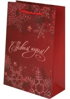 Пакет подар.бум.с руч 14*20*6,5 НГ Снежное мерцание ПКП-6635  - фото