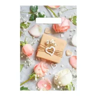 Сумка-пакет 20*30 с прорубной ручкой Подарочек 1/100 (30)  - фото