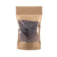 Пакет 140*225 ДП бум, зип, большое прозрач. окно 140мм 1/100 121-008 Коричневый - фото