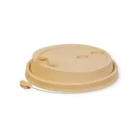 Крышка для стакана бум. PP D-80мм Крафт 1/50, арт.3002Крафт/М Бежевый - фото