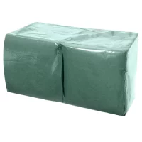 Салфетки бумажные 24*24см, 2-сл, зеленые, 250л, 1/4 слож Зеленый - фото