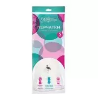 Перчатки ПВХ белые с фламинго,You'll love, S/120/12 75051 (120)You'll love Estetic Белый - фото