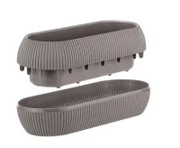 Кашпо ПИКАНТО овальное 1,3л Французcкий серый, арт. М 3210 Серый - фото