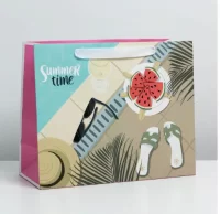 Пакет ламинированный с пласт окном «Летние истории»,32,5×26,5×13,5см 7183833 Дарите счастье (25)  - фото