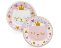 Тарелки (7''/18 см) Котенок Принцесса, 6 шт, арт. 77434 Розовый - фото