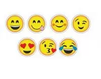 Наклейка "Смайлики d25" 1/200 бумага п/гл Желтый - фото