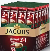 Кофе Якобс   3 в1 Крепкий пакет 10бл. х24шт. х13,5гр. арт. 00113257  - фото