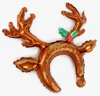 Надувной ободок "Рождественский олень", 10405347 Коричневый - фото