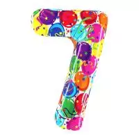 Шар фольгированный 40" «Цифра 7», яркие шары, арт. 9600503 Разноцветный - фото
