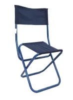 Стул туристич. "СЛЕДОПЫТ" складной со спин,бол. 420х490х940мм,труба сталь 25х1мм(рипстоп т.син.) (5) Синий - фото