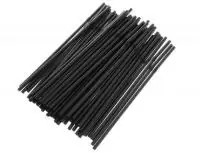 Соломка для коктейлей 5*210 мм 1/1000 с гофрой, черная Черный - фото