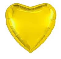 Шар с клапаном Agura (9''/23 см) Мини-сердце, Золото,1шт. в уп.(гел не надув) Золотой - фото