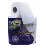 Туалетная бумага "BELUX" Стандарт белая, 2-сл, 4 рул, арт. 274419 Белый - фото