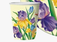 Стакан бумажный "Ирисы", набор 10 шт., 220 мл Разноцветный - фото