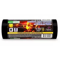 Мешки д/мусора ПВД "Силачи" 70*110, 120л черный в рул. 10шт, 35 мкм (15), sil1204210 Черный - фото